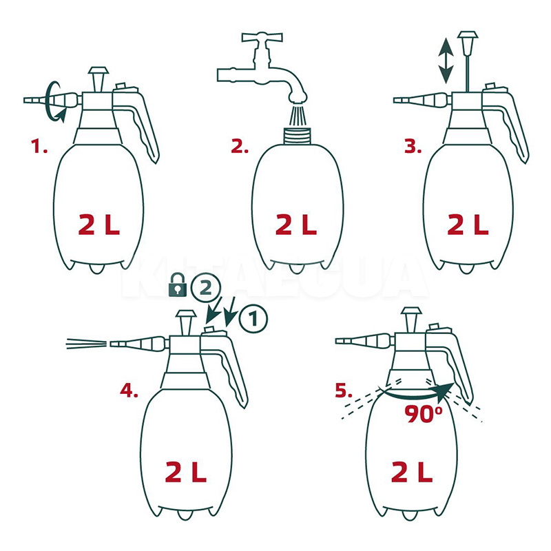 Опрыскиватель садовый механический 2 л VERTO (TP15G503) - 2