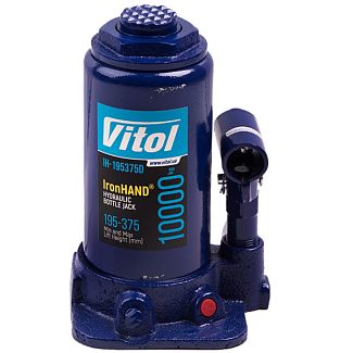 Домкрат гидравлический бутылочный до 10т (195мм-375мм) телескопический IronHAND