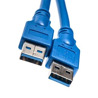 Кабель USB AM - AM 1.5м синій PowerPlant
