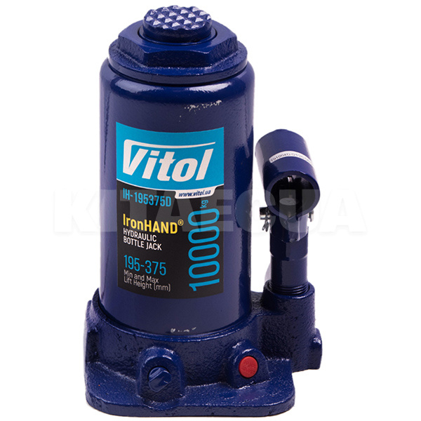 Домкрат гидравлический бутылочный до 10т (195мм-375мм) телескопический IronHAND (IH-195357D)