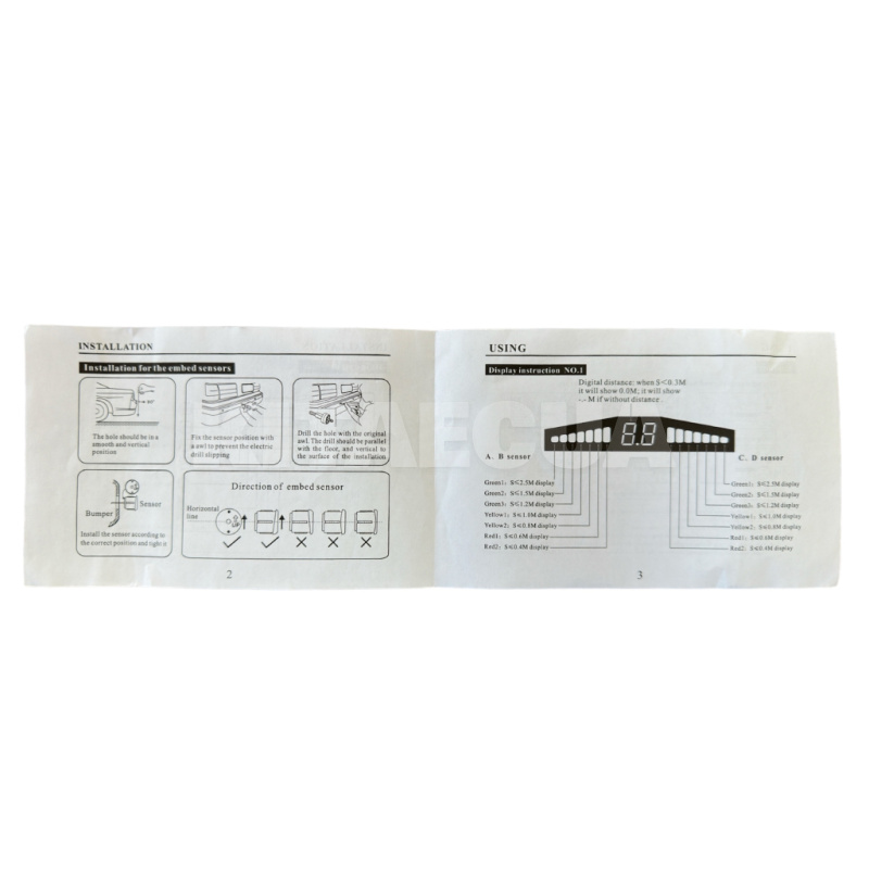Парктроник VPR-4777-01 черный на 4 датчика 22 мм (с камерой) BAXSTER (00-00020141) - 8