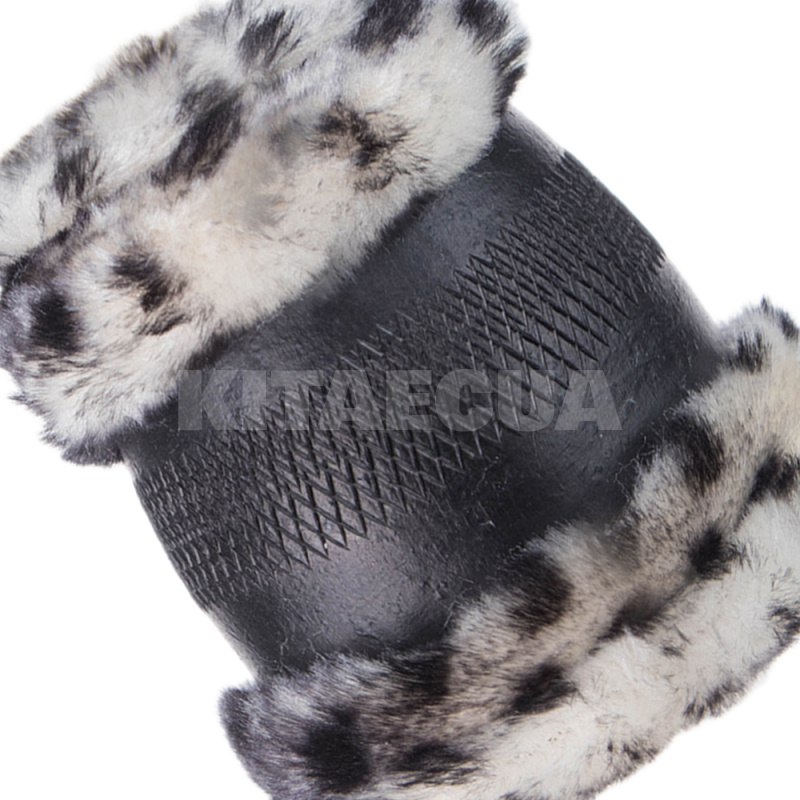 Чохол на кермо M (37-39 см) чорно-біле хутро "леопард" ШТУРМОВИК (Ш-163084 BK M) - 3