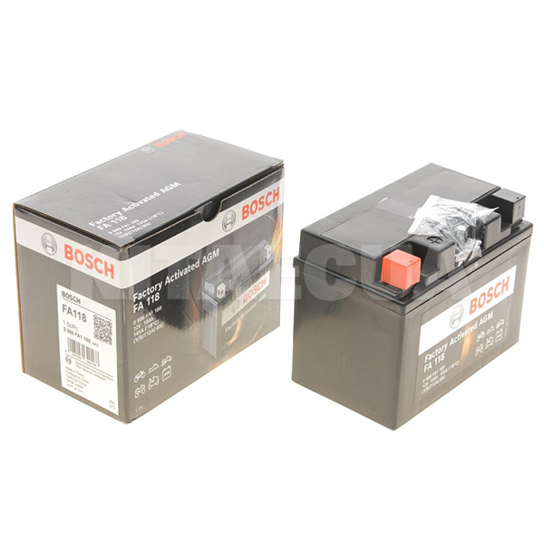 Мото аккумулятор FA 118 10Ач 145А "+" слева BOSCH (0 986 FA1 180) - 2