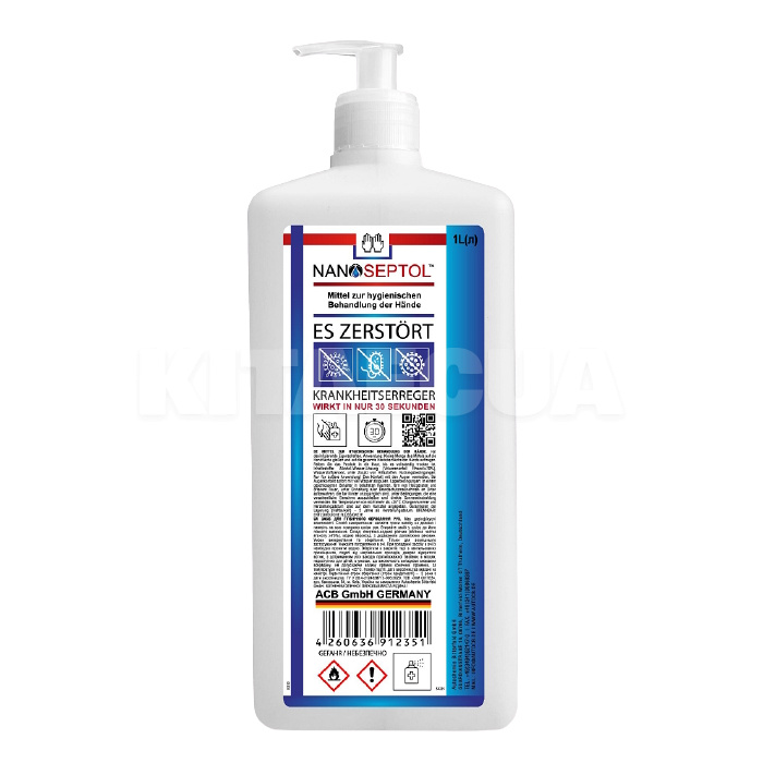Антисептик для рук 1л помпа-дозатор "active formula" NANOSEPTOL (9218)