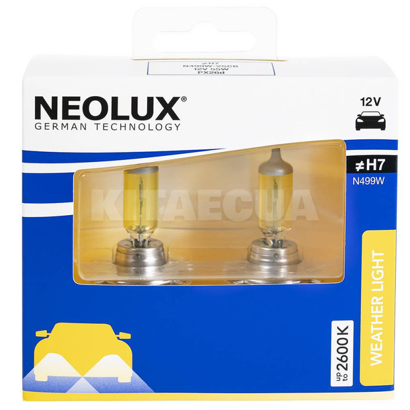 Галогенні лампи H7 55W 12V Weather Light комплект NEOLUX (NE N499W-2SCB)