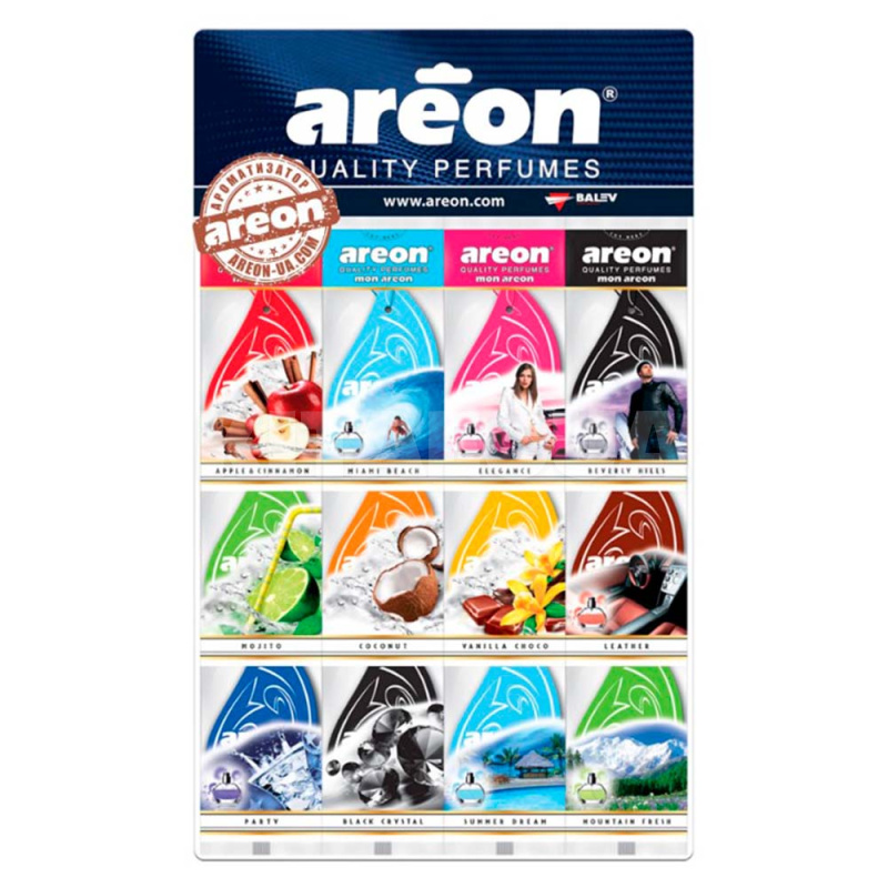 Ароматизатор "микс" Mon на планшете 60 шт. AREON (PLMON-21119)