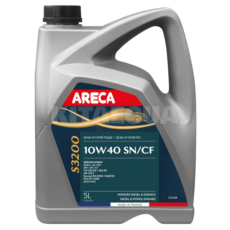 Масло моторное полусинтетическое 5л 10W-40 S3200 ARECA (052243)