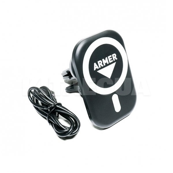 Автомобильный держатель магнит на дефлектор с беспроводной зарядкой ARMER (ARM-DT002)