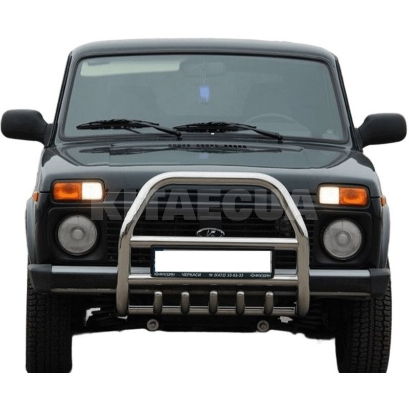 Кенгурятник QT007 Lada Urban нержавеющая сталь CAN (dd22520) - 3