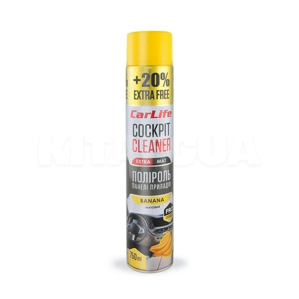 Полироль для пластика "банан" 750мл cockpit cleaner extra mat CARLIFE (CF772)