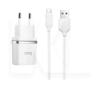 Зарядний пристрій з кабелем USB 1м 2.4А білий HOCO (6957531047759)