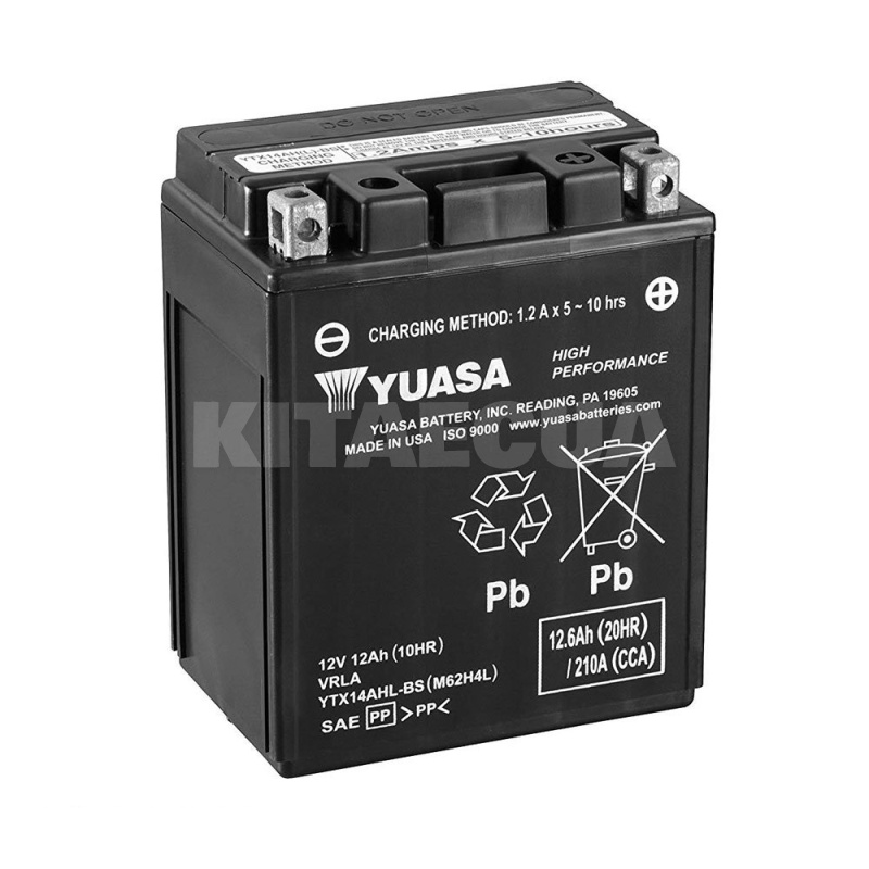 Мото аккумулятор 12.6Ач 210А "+" справа Yuasa (YTX14AHL-BS)