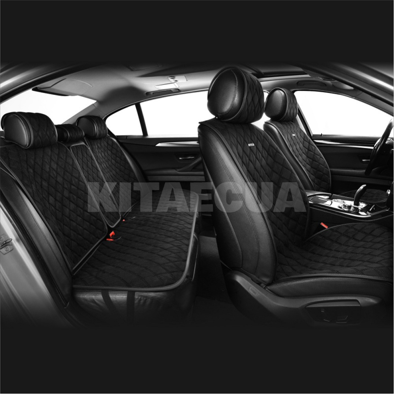 Накидки на сиденья черные с подголовником Nitro CARLIFE (SC40104) - 5