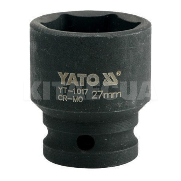 Головка торцевая ударна 6-гранная 27мм 1/2" 43мм YATO (YT-1017)