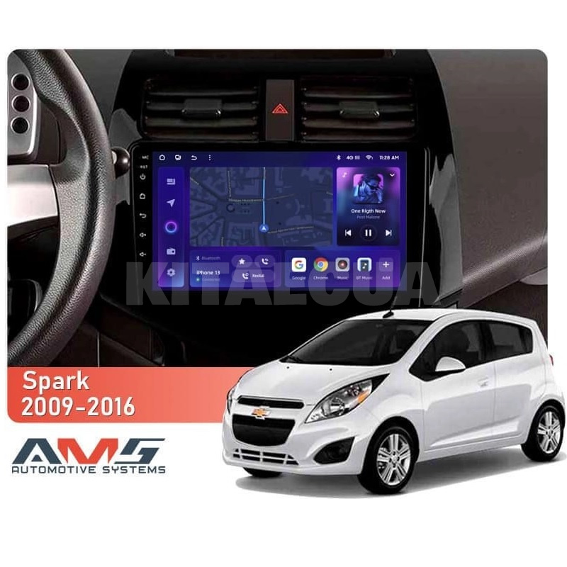 Штатна магнітола MOSS M3 4+32 ГБ 9" Chevrolet Spark M300 2009-2016 (F1) AMS (49832) - 2
