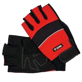 Перчатки рабочие синтетические черно-красные 10" YATO