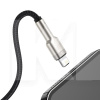 Кабель USB Lightning 2.4A Cafule Metal Lightning 1м чорний BASEUS (CALJK-A01)