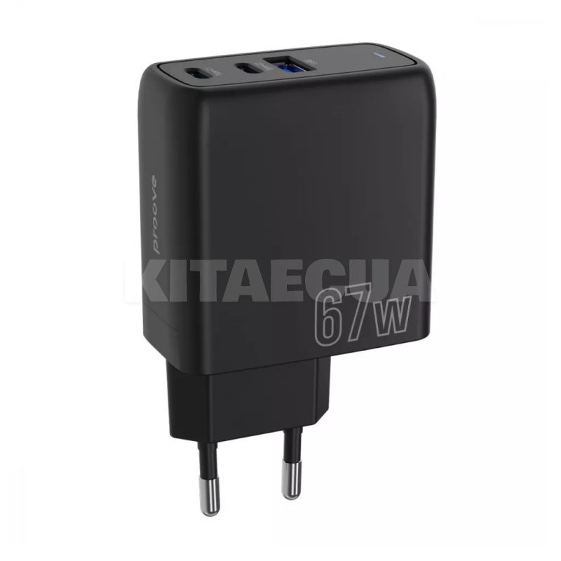 Зарядное устройство 67W 2Type-C+USB Shot GaN черное PROOVE (491860001)