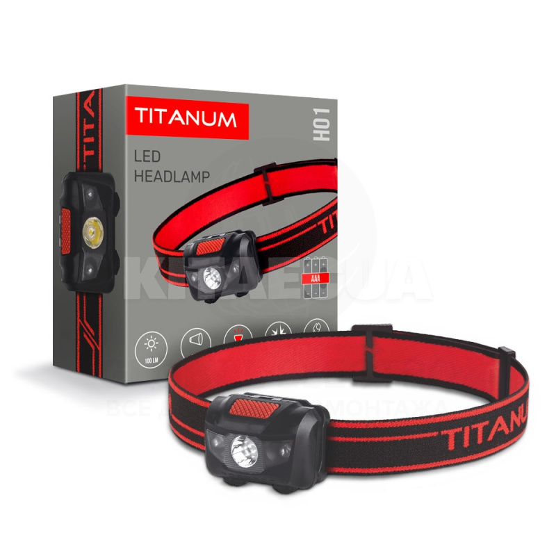 Налобный светодиодный фонарик 100Lm 6500K TITANUM (TLF-H01)