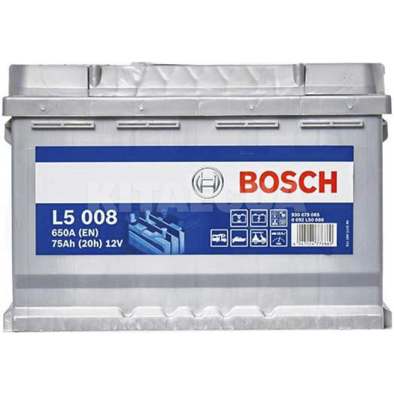 Аккумулятор автомобильный 75Ач 650А "+" справа Bosch (0092L50080)