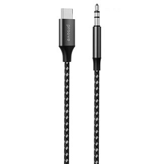 Кабель AUX Type-C 1м SoundMesh серый PROOVE