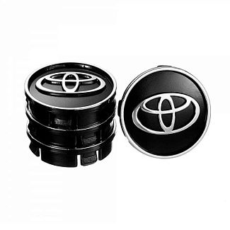 Заглушка колесного диска Toyota 60x55 черный ABS пластик 4шт. VITOL