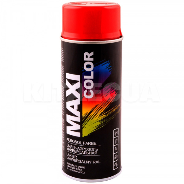 Краска-эмаль ярко-красная 400мл универсальная декоративная MAXI COLOR (MX3001-MAXI COLOR)