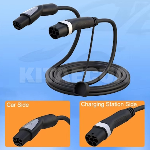 Зарядный кабель для электромобиля Feyree 7.4 кВт 32А 1-фаза 5м Type 2 (станция) - Tesla (американско FEYREE (CL7-T2TS) - 2