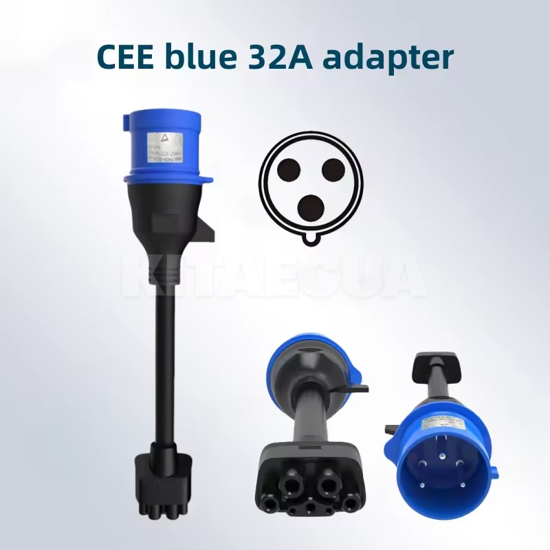 Переходник для зарядки (хвост) 7кВт 32A Tesla - Blue CEE FEYREE (P-CEETS) - 2