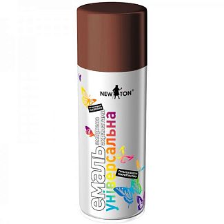 Фарба-емаль універсальна 400мл коричнева NEW TON