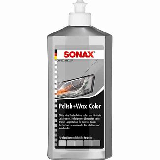 Цветной полироль c воском серая 500мл Polish&Wax Color NanoPro Sonax