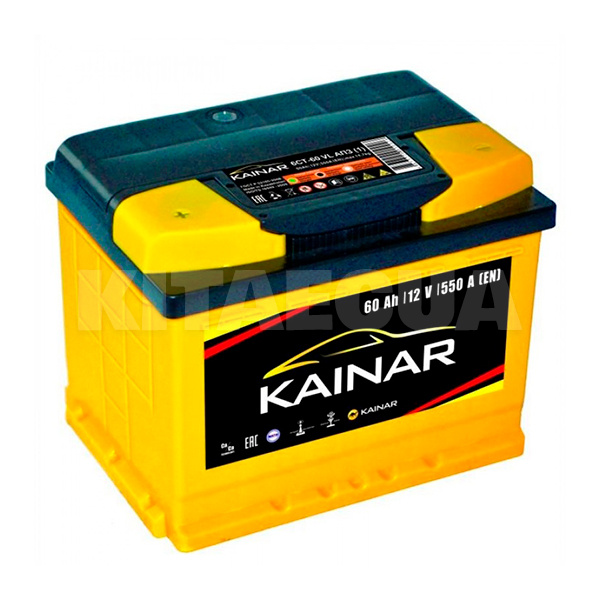 Аккумулятор автомобильный 60Ач 550А "+" слева KAINAR (602611120ЖЧ)