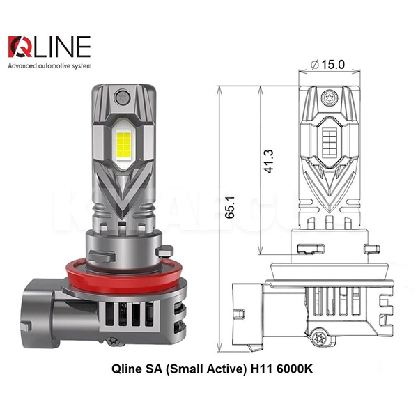 LED лампа для авто Small Active SA H11 52W 6000K (комплект) QLine (00-00020364) - 2