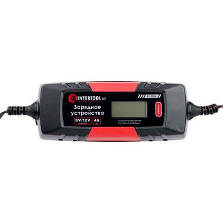 Зарядное устройство для аккумулятора 6В/12 В 1/2/3/4А импульсное Intertool