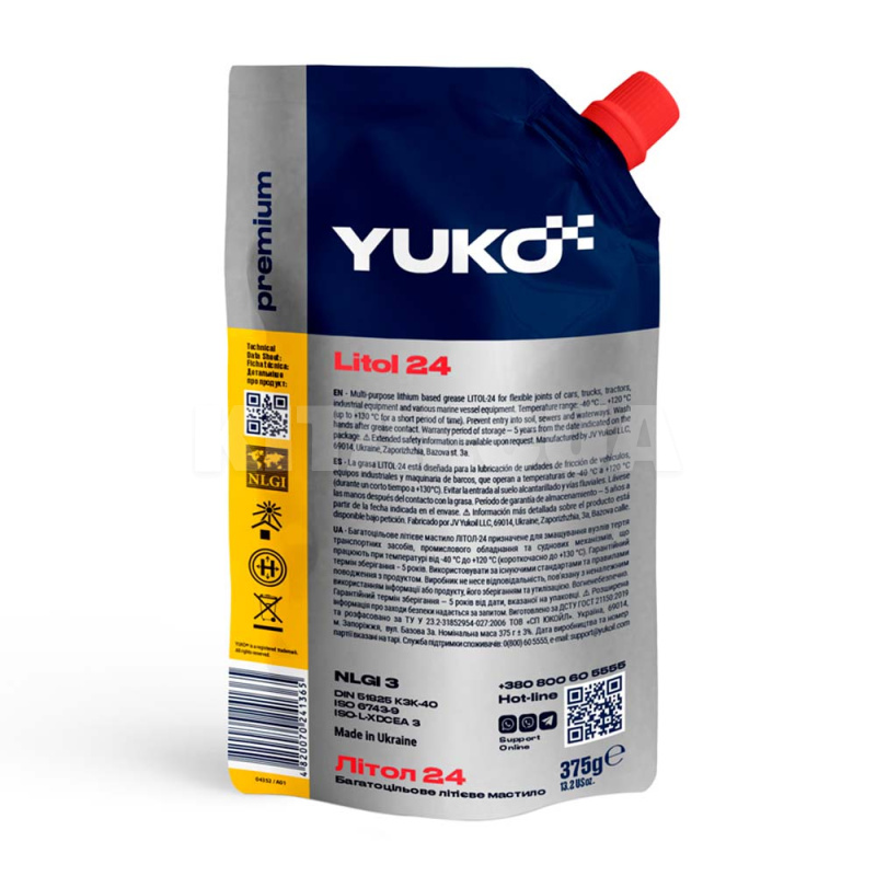 Смазка литиевая универсальная 375г Литол-24 Yuko (4820070241365) - 2