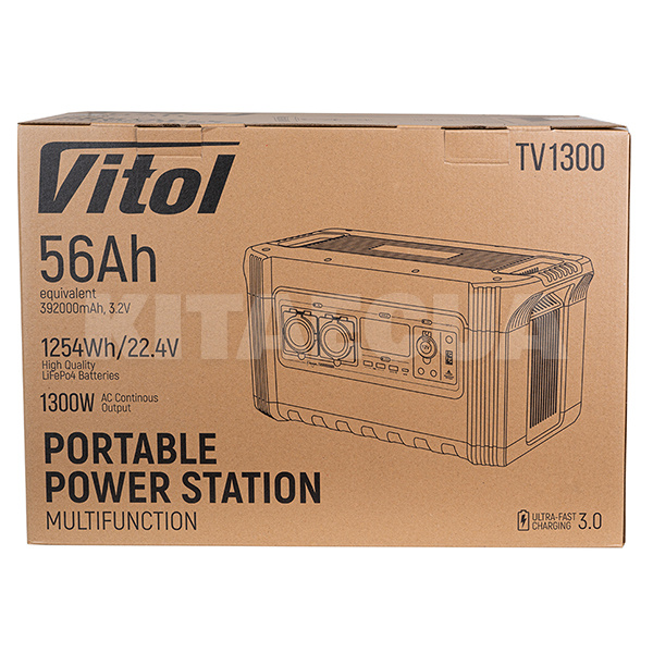Портативна зарядна станція 1254 Втч VITOL (TV1300) - 3