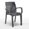 Стілець садовий пластиковий Verona armchair графіт до 110 кг Bica (8003723491935)