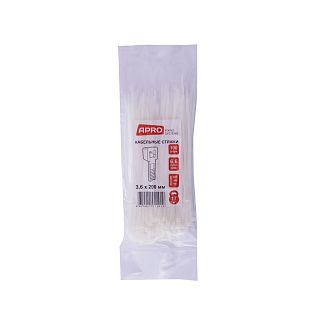 Білі стяжки пластикові 3.6 х 200 мм 100 шт. APRO
