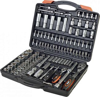 Набір торцевих насадок. CrV з тріскачками 1/4'', 1/2'' 111 шт. у кейсі MIOL