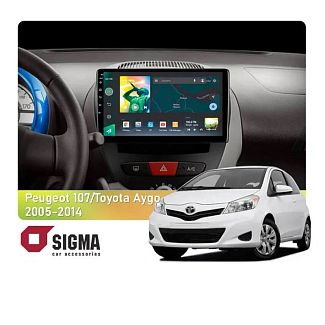 Штатна магнітола X9464 4+64 ГБ 9" Peugeot 107 2005-2014 SIGMA4car