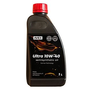 Масло моторное ULTRA 1л 10W-40 полусинтетическое AVEX