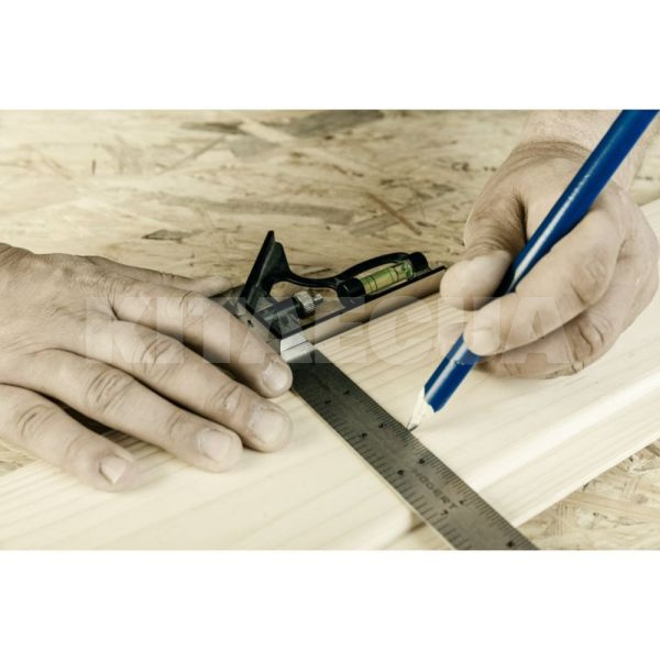 Кутник столярний алюмінієвий з рівнем 300 мм HOGERT (HT4M217) - 3