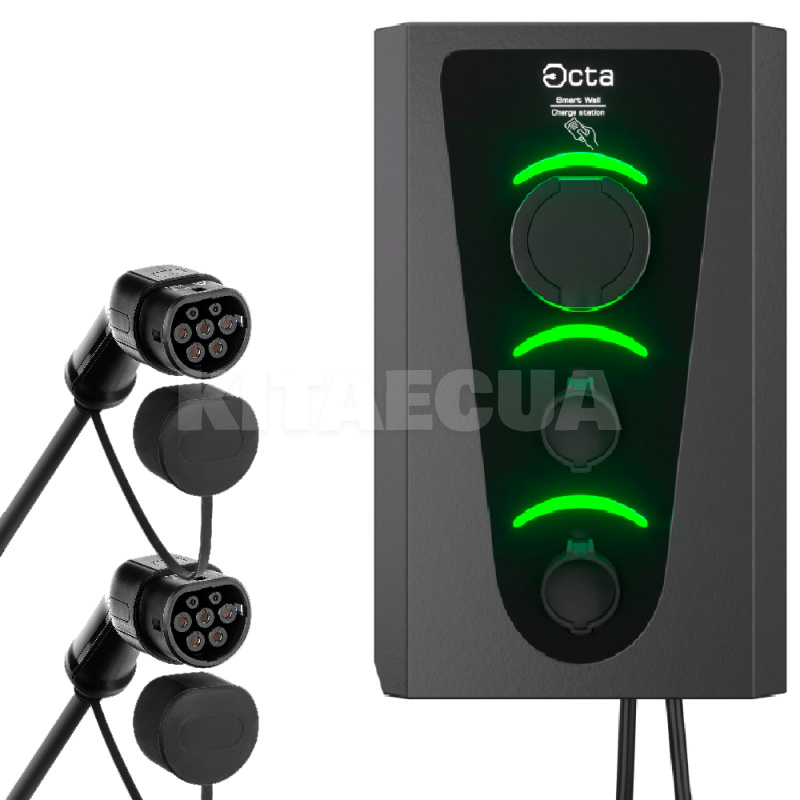 Зарядная станция коммерческая 22 кВт 3-порта SW322-S-C2-C2 Smart Wall Octa Energy (SW123)