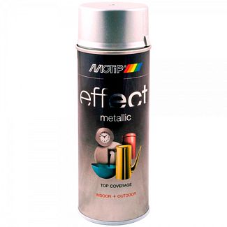 Краска серебристая 400мл с эффектом металлик Deco Effect MOTIP