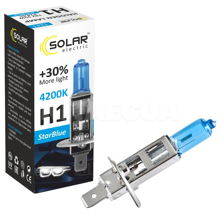 Галогенна лампа H1 55W 12V StarBlue +30% Solar (1241)