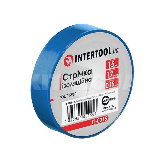 Лента изоляционная 17мм x 15м синяя Intertool (IT-0015)