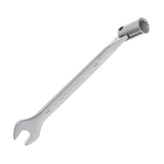 Ключ рожково-накидний 14 мм 12-гранний Cr-V з шарніром Intertool