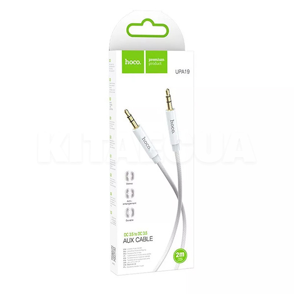 Кабель mini Jack 3.5 мм - mini Jack 3.5 mm UPA19 2м білий HOCO (370650001) - 3