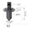 Кліпса натискна (кнопка-штир) на Acura / Toyota / Suzuki / Subaru / Honda / Nissan / Mitsubishi / M Clipss (0633)