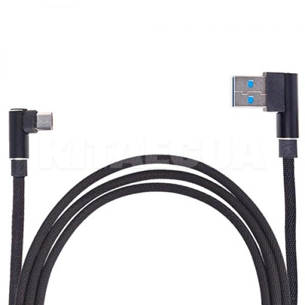 Кабель USB microUSB чорний PULSO ((400) Bk 90°)